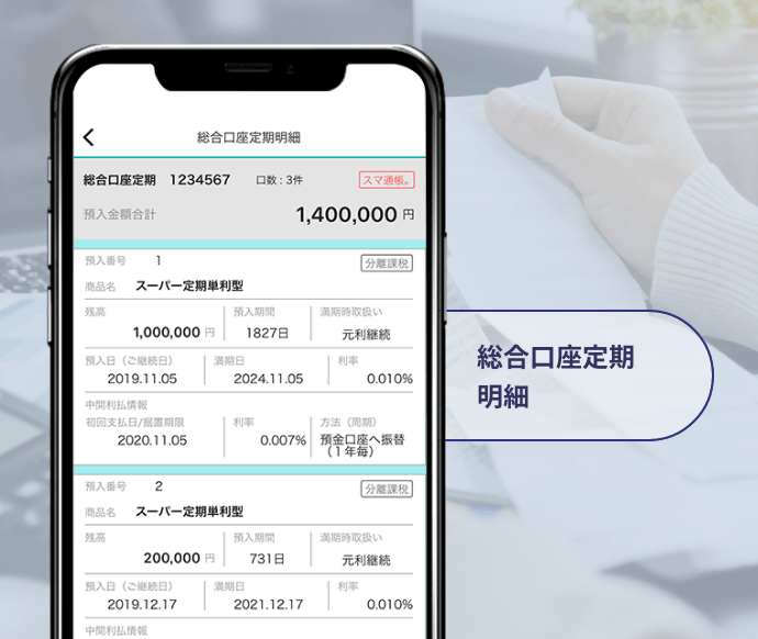 総合口座定期明細