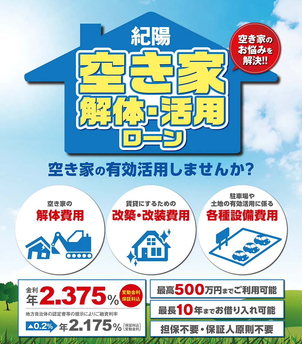 紀陽 空き家解体・活用ローン