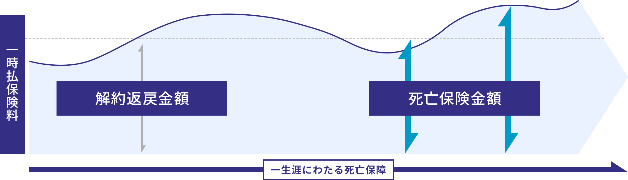 一時払終身保険（変額）のイメージ図