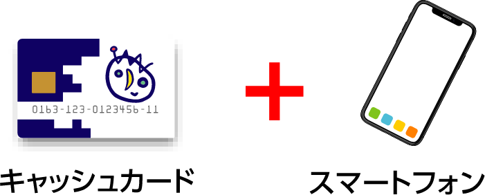 キャッシュカード+スマートフォン