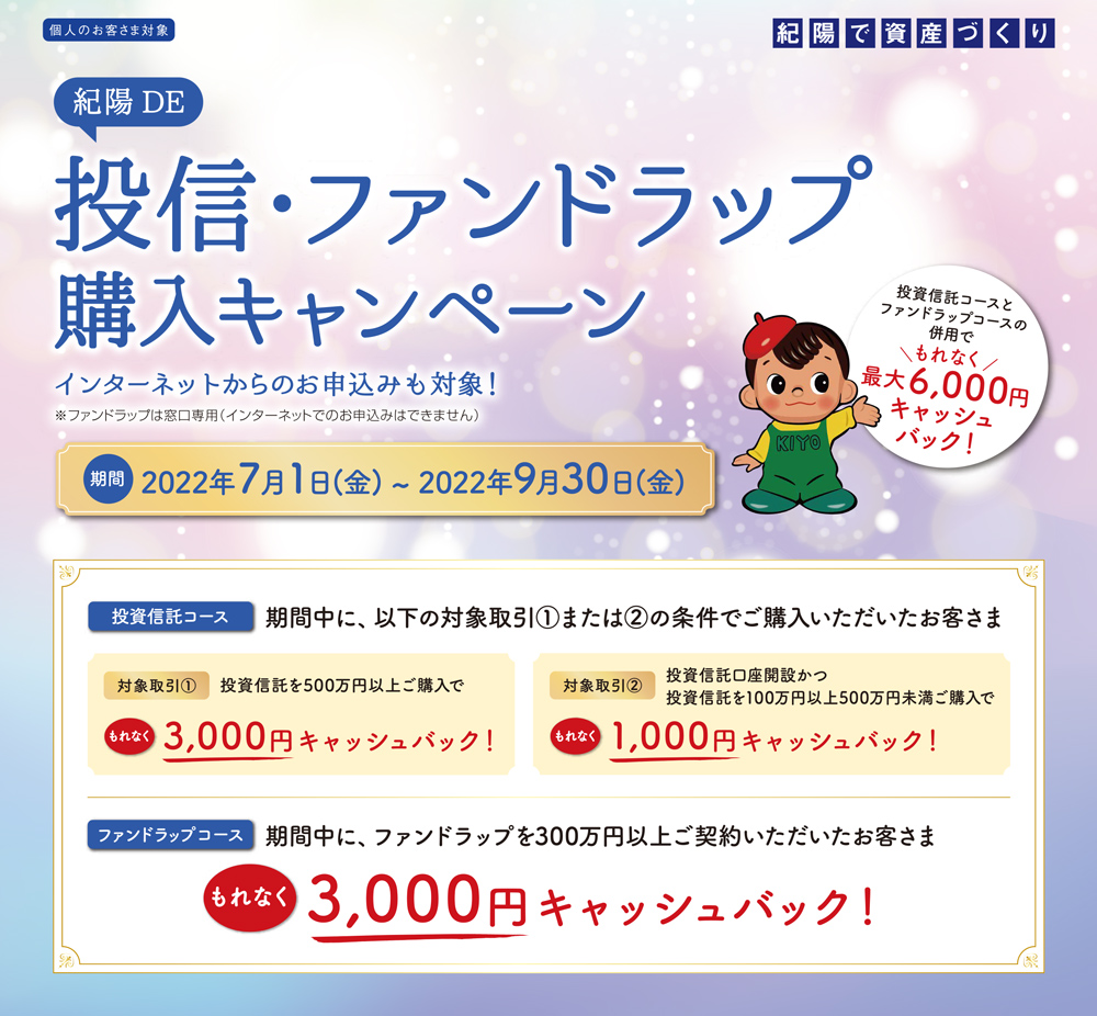 紀陽DE投信・ファンドラップ購入キャンペーン