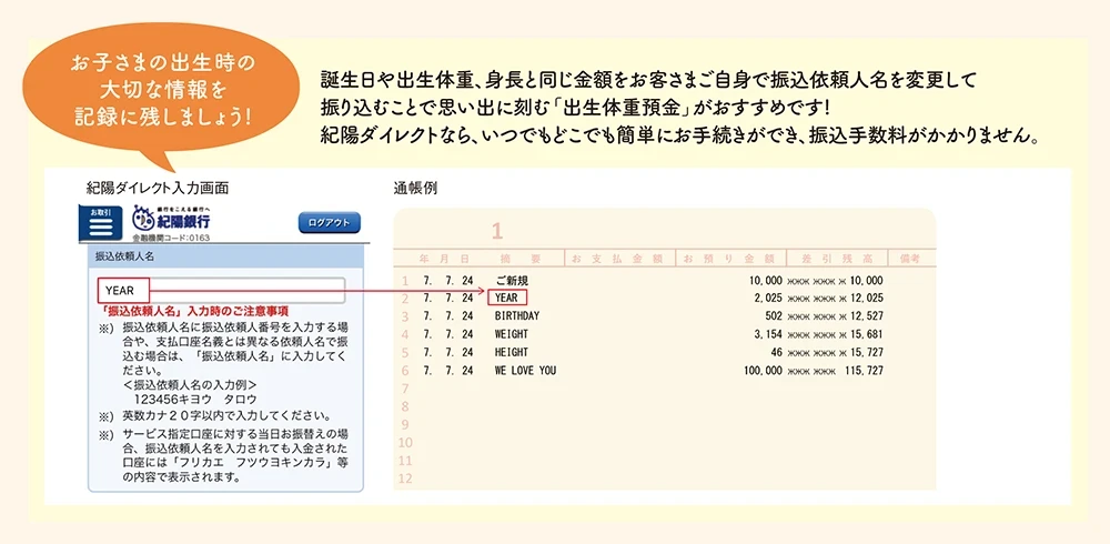お子さまの出生時の大切な情報を記録に残しましょう!