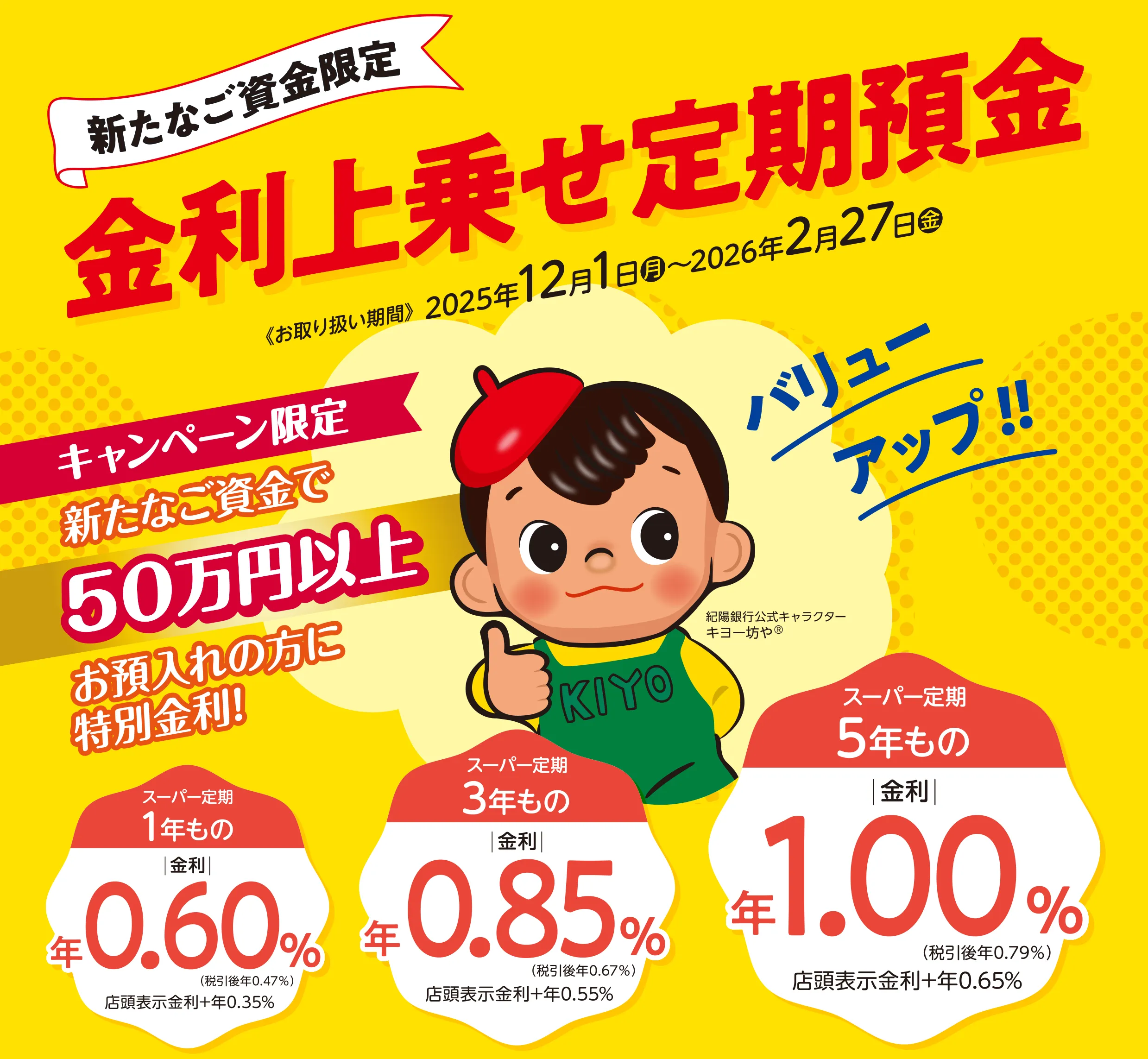 新たなご資金限定　金利上乗せ定期預金