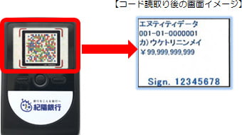 コード読取り後の画面イメージ