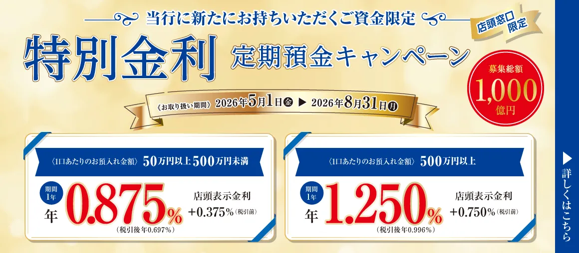 特別金利定期預金キャンペーン