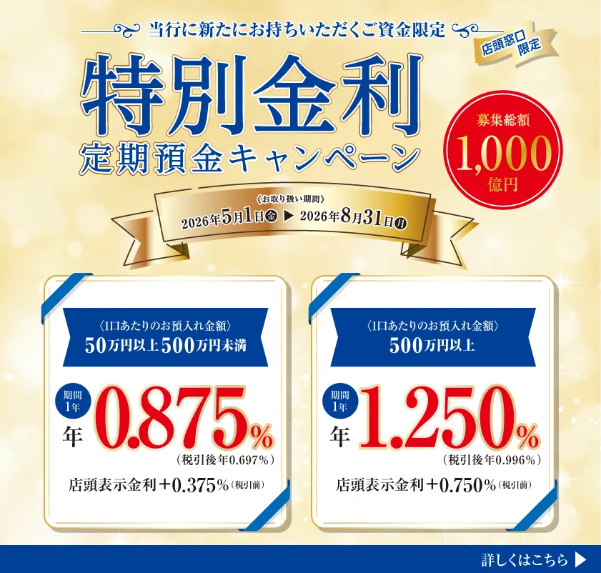 特別金利定期預金キャンペーン