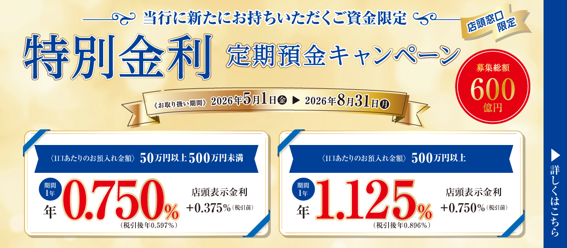特別金利定期預金キャンペーン
