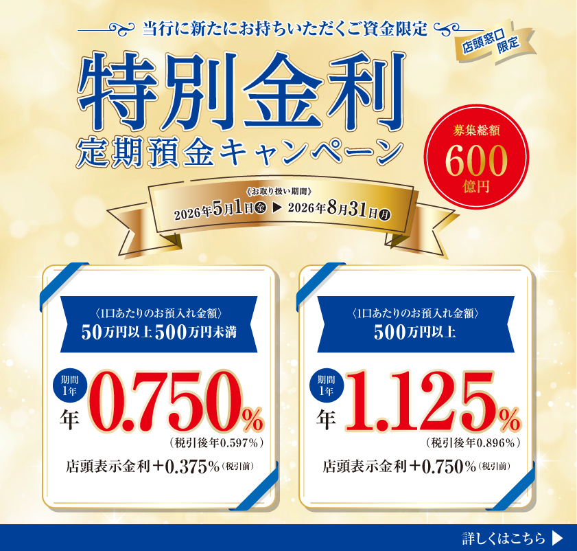特別金利定期預金キャンペーン