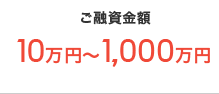 ご利用限度額 10万円～1,000万円