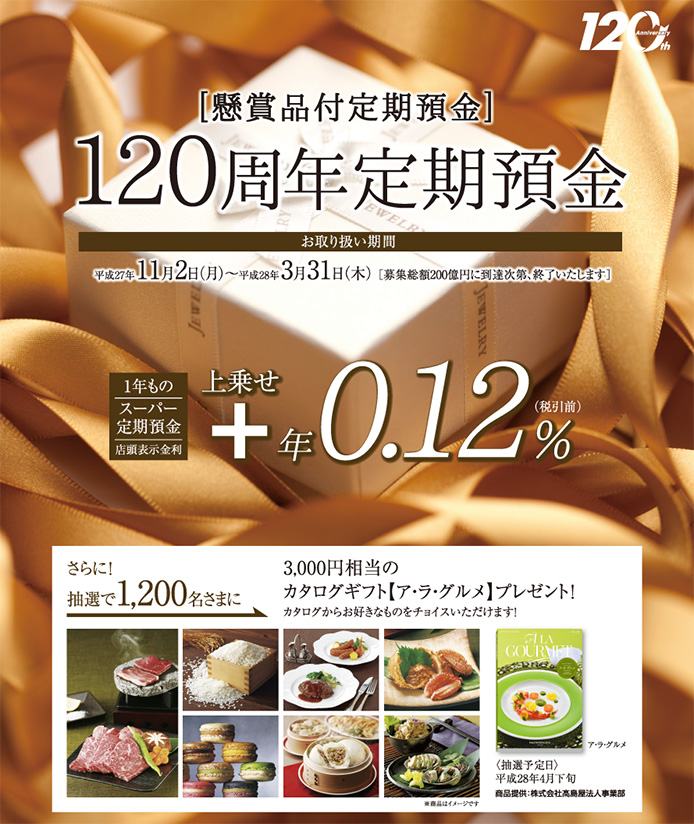 １２０周年定期預金