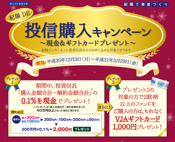  紀陽DE投信購入キャンペーン