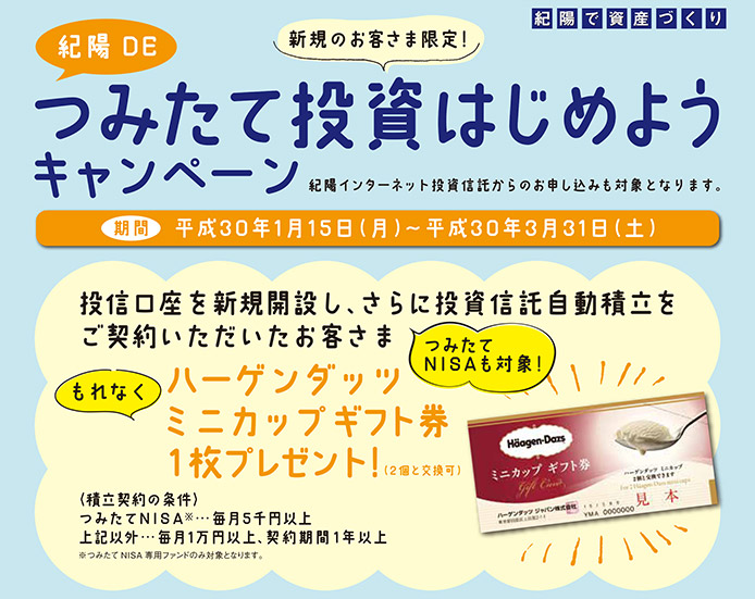 紀陽DEつみたて投資はじめようキャンペーン